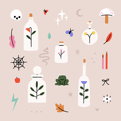Witchy Containers design graphic design illustration