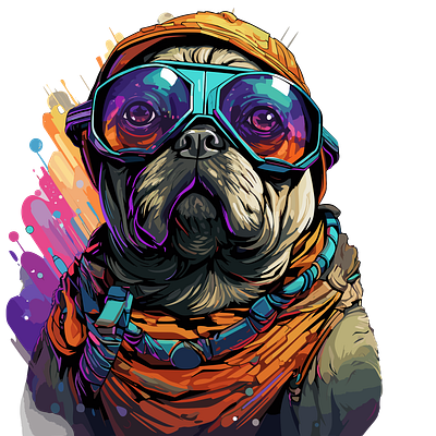 CyperPug - A CyberPunk Hero design dog dog lover gift graphic design illustration logo pug t shirt vector
