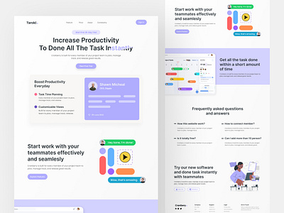 Productivity Website Landing Page app banking book ecommerce homepage landing design landingpage landingpagedesign productivity trendy ui ux web web design web page web site web site design web ui webdesign weblanding