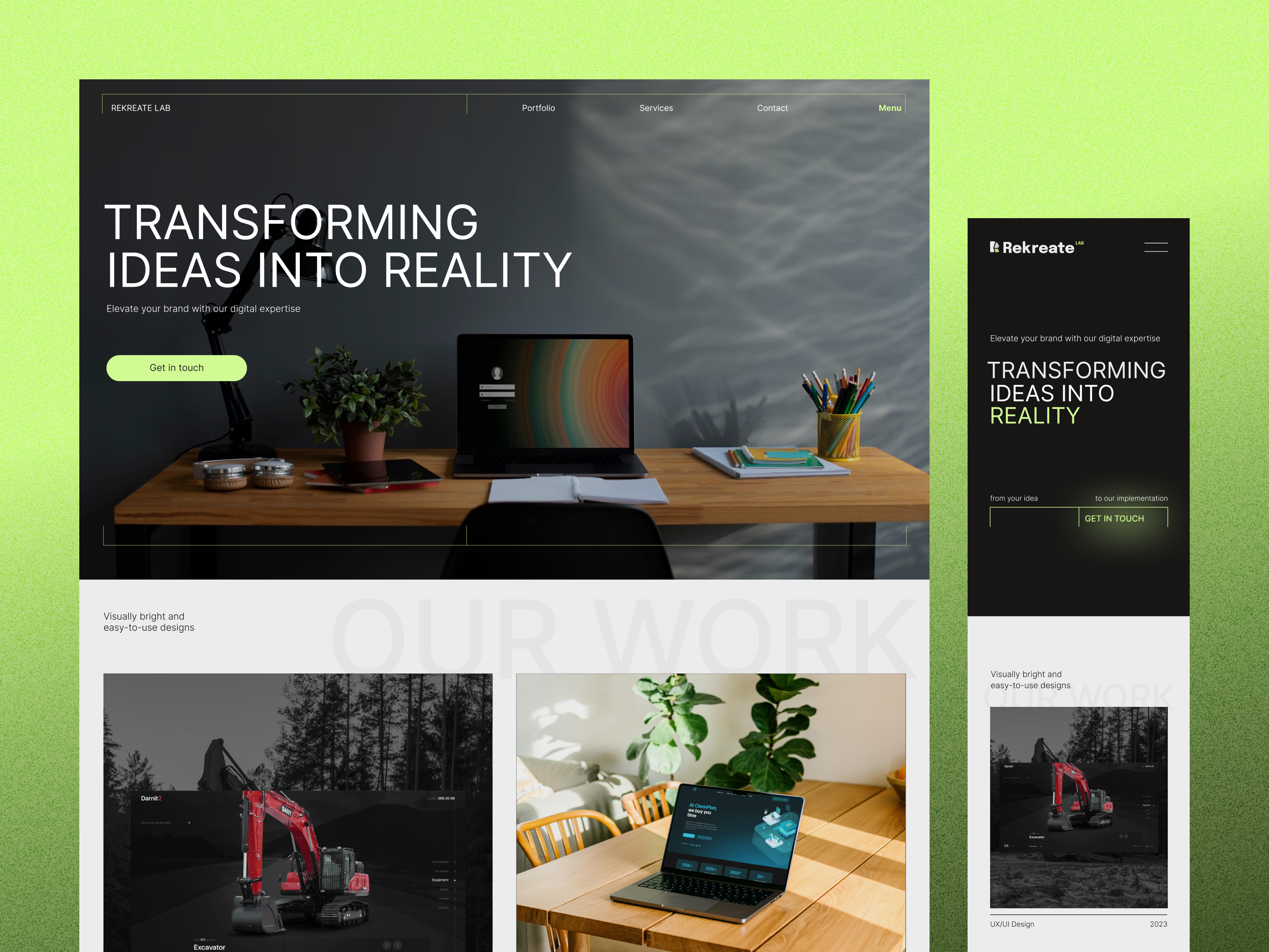 Example of REKREATE LAB — web design studio