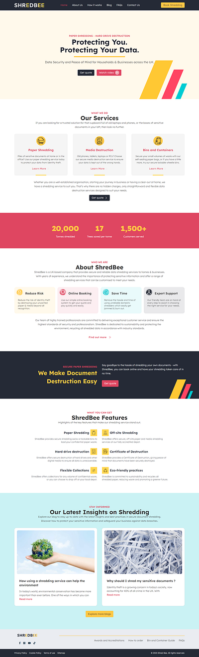 ShredBee - Homepage Design design graphic design web design