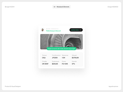 UI Component — $N.0011/ app atomic design button card component dashboard design system interface mobile module ui user web website