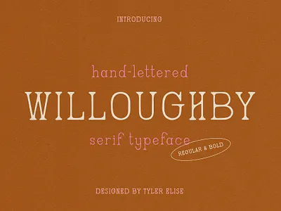 WILLOUGHBY Hand-Lettered Serif Typeface font granola hand lettered handdrawn lettered lettering national park nature nature font outdoors outdoorsy park sign serif serif font texture textured font type design typeface typography western