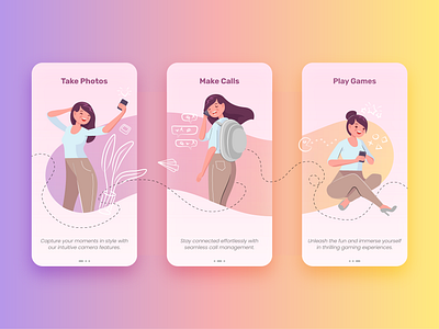 UI Illustrations for an Onboarding App branding concept creative design illustration kavizo ui