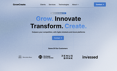 Home page for GrowCreate