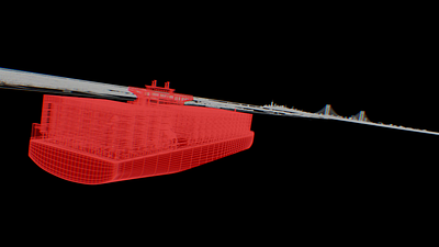 Going Inbound 3d animation boat bridge glichty glitch graphic design inbound motion graphics red tech techy truck