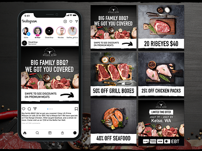 Social Ads // SteakStop branding graphic design