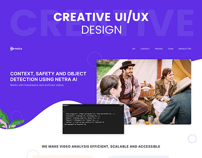 Creative Landing Web Ui ai ai design ai web page app design branding design graphic design illustration landing page logo typography ui ux vector website