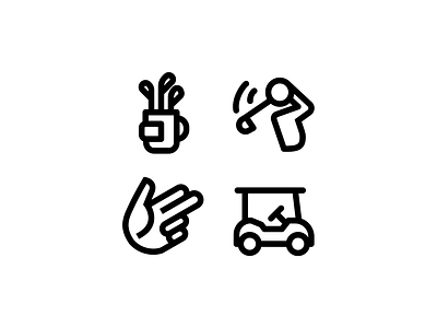 Golf gang 🏌️⛳ brand design golf golf bag golf cart golf clubs golfer icon iconography icons product ui ux vector