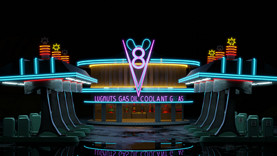 gas station 3d 3d modeling blender design