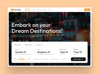 Day 022 - Search 022 booking daily ui 022 dailyui dailyui022 design desktop flight booking flight search search ui ui design ux ux design web web design website website design