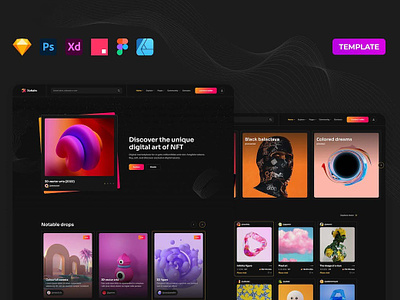 NFT Marketplace Template app application homepage landing landing page mobile app nft ui ui ux uidesign uiux uiuxdesign user user experience ux uxdesign uxui web webdesign website