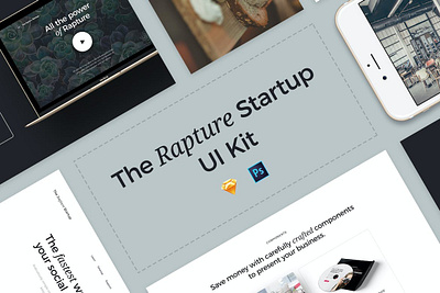 The Rapture Startup UI Kit app application home page homepage interface ios iphone landing landing page landingpage mobile mobile app ui user user experience ux uxdesign web webdesign website