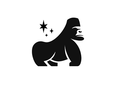 Gorilla & Stars Logo ape gorilla graphic design logo monkey stars strong