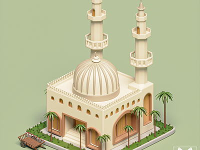 3D Isometric Mosque 3d 3d art 3d artist 3d graphic 3d model animation art blender concept design environment god graphic design heritage history illustration islam mosque motion graphics muslim