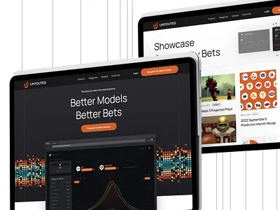 Untouted betting models Lander & dashboard design bet bets betting branding dashboard design illustration landing page lines logo webflow website