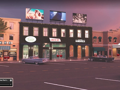 Lana Del Rey Village - 3D Marketplace 3d 50s animation ecommerce environment experience music store transition ui video