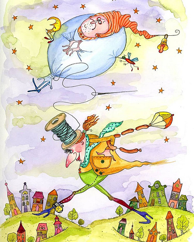 Crazy Journey baloon book illustration colors illustration whimsical illustration