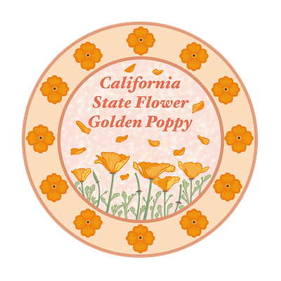 California State Flower Golden Poppy design