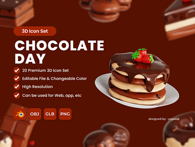 3D Chocolate Icon Set ui
