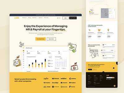 Paie - Landing Page business compliance employee hr landingpage management payroll productdesign reimbursement saas salary staff timemanagement ui uidesign ux uxdesign workforces