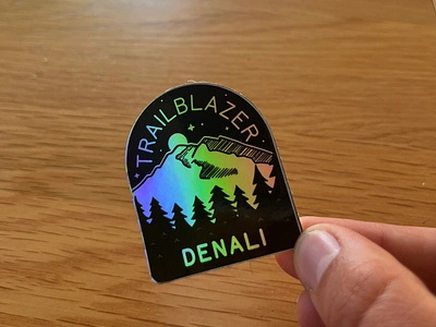 Denali trailblazer sticker alltrails badge denali drawn hiking illustration sticker