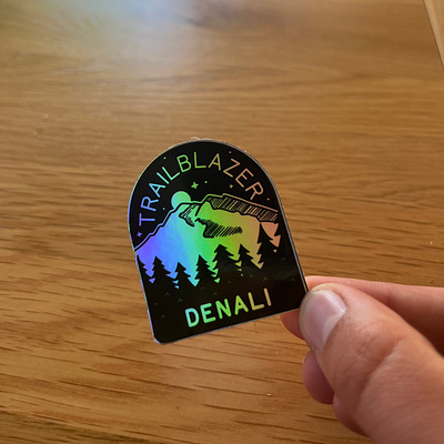 Denali trailblazer sticker alltrails badge denali drawn hiking illustration sticker