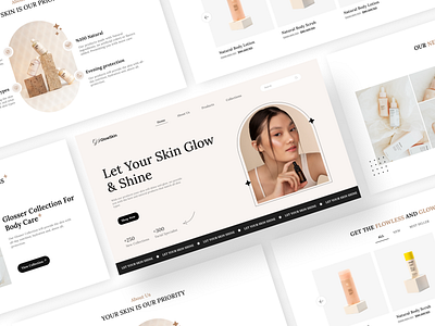 Skincare Products Website branding dashboard design illustration logo mobileapp productdesign ui ux webdesign