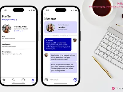 Daily UI 013: Direct Messaging App app dailyui dailyui013 design designinspo directmessaging healthcareapp product design ui ux