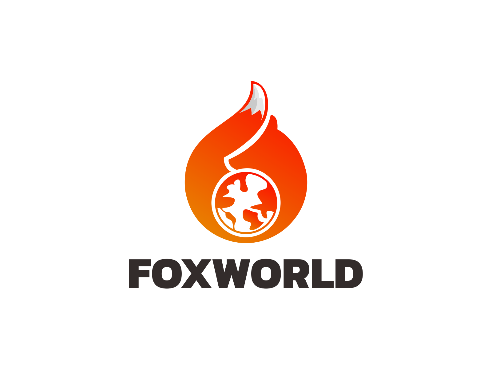 fox world logo by Rinaldo on Dribbble