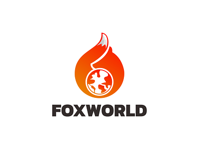 fox world logo animal app branding design dual meaning fox globe graphic design icon illustration logo ui ux vector world