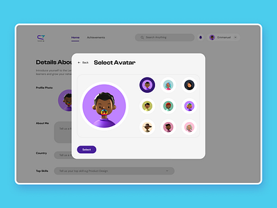 Select Avatar UI UX Design bitcoin blockchain branding cryptocurrency design illustration logo ui ux web 3