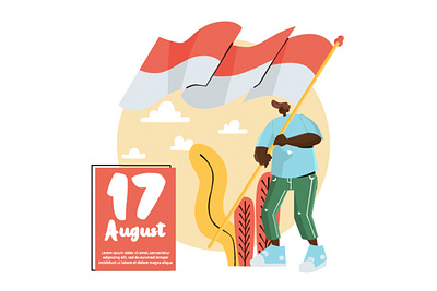Flag Indonesian Independence Day Illustration anniversary celebration day flag government happy holiday illustration independence indonesia national vector