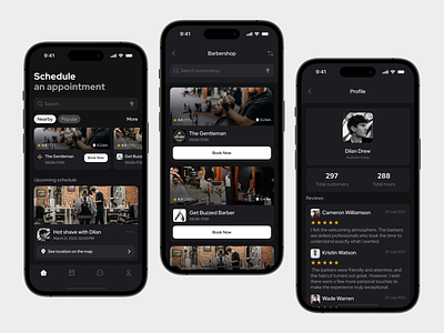 Buzz - Barbershop mobile app appointment barber barbershop clean ui design haircolor haircut mobile app shave ui design
