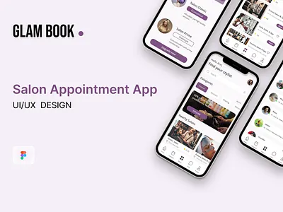 GLAMBOOK• Case study for mobile booking app for local salons branding concept product design uiux