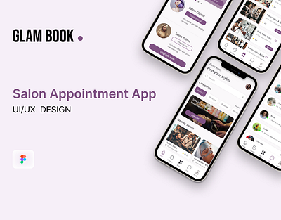 GLAMBOOK• Case study for mobile booking app for local salons branding concept product design uiux