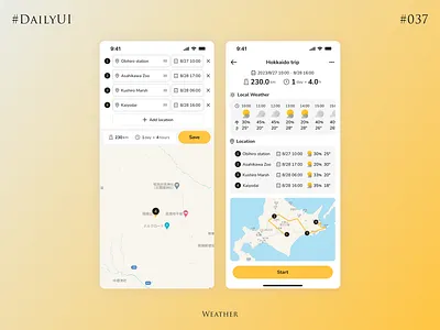 DailyUI 037 Weather 037 app bike branding dailyui design graphic design illustration ios touring ui ux vector whether