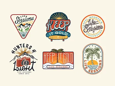 Badges | Life sessions apparel badge design graphic design illustration lettering logo t shirt