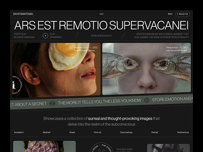 Dayat Santoski Website design interface landing page photography portfolio ui ui design ux ux design web web design website website design