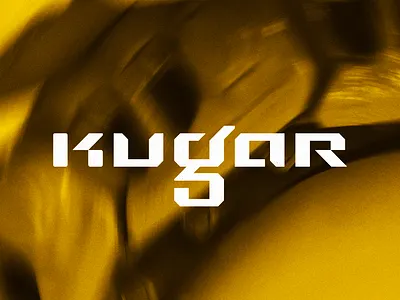 KUGAR bold brutalism cyber futurism logo machinery modern strong tech typography