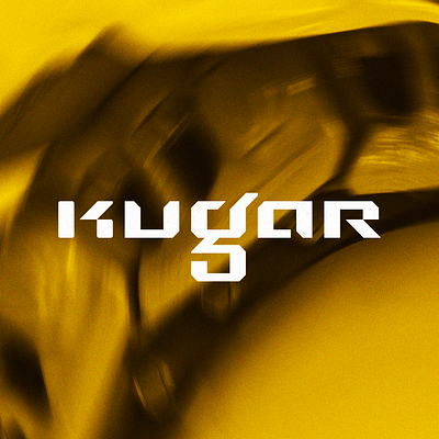 KUGAR bold brutalism cyber futurism logo machinery modern strong tech typography