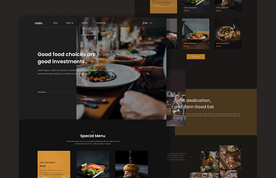 Food Restaurant Concept Landing page UI branding concept design food homepage motion graphics restaurant ui ux