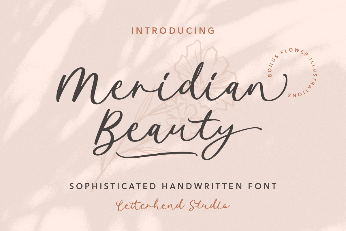 Meridian Beauty - Sophisticated Handwitten calligraphy font freebies