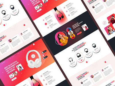 Headphone Landing Page colorful creative framer headphone landingpage minimal mobile app ui design uiux design ux design visual design web app design web design web site development webflow website