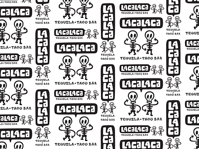 Lacalaca Logo Suite bar dancing illustration lettering logo logo design matt vergotis mexican restaurant skeleton taco tequila verg
