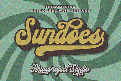 Sundoes - Retro Font with Extrude label font