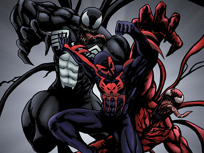 Spiderman 2099 vs Symbiote art artist artwork book character art character illustration comic artist comic book comic style concept cover cover art drawing editorial illustration illustration publisher sketch spiderman traditional drawing