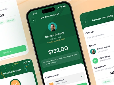 WPay - Payment Transfer Flow amount app bank chart clean design e wallet finance invesment minimal mobile modern money payment receipt send money transaction transfer ui ux