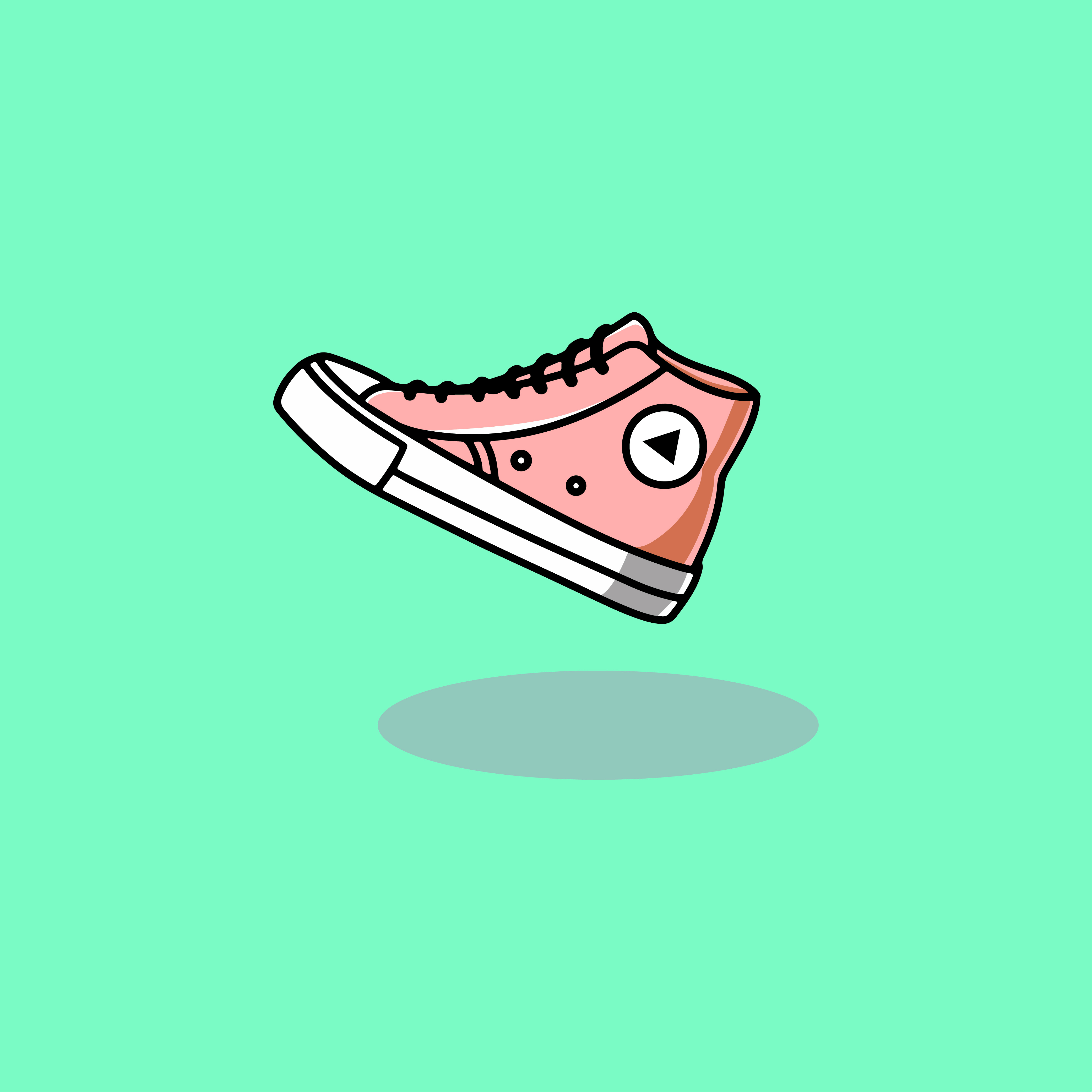 Cool Shoes Icon Illustration branding graphic design illustration kawaii streetwear ui