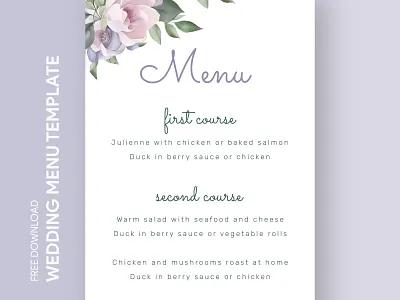 Summer Wedding Menu Free Google Docs Template bridal ceremony doc docs document engagement food google marriage menu ms nuptials print printing restaurant summer template templates wedding word